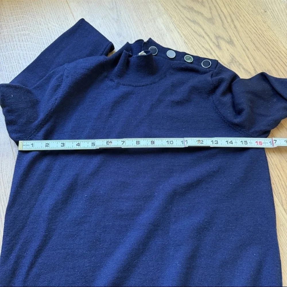 Sézane Jacob Jumper Women Sweater S Navy Blue Merino Wool Quiet Luxury - Picture 7 of 9